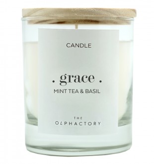 Свеча ароматическая the olphactory, grace, mint tea&basil, 40 ч 