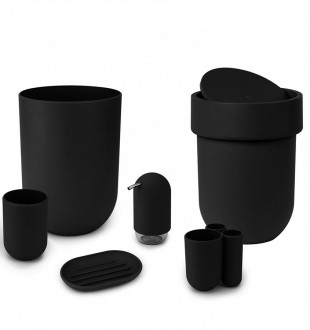 Корзина для мусора с крышкой touch, 6 л, черная 