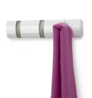 Вешалка настенная flip, 30,5 см, белая, 3 крючка 