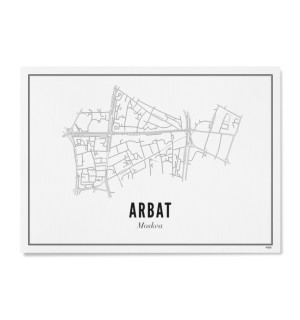 Постер карты района Москвы — Арбат 
