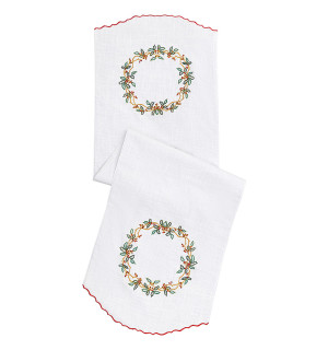 Дорожка на стол festive wreath из коллекции new year essential, 45х150 см 