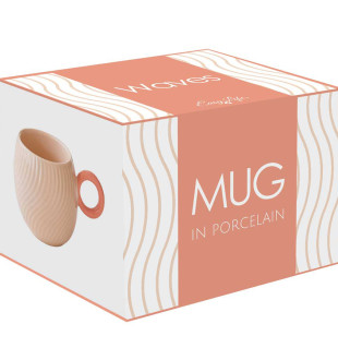 Кружка waves, 350 мл, розовая 