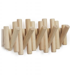 Вешалка настенная picket, 5 крючков, натуральное дерево 