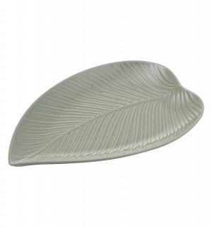 Блюдо сервировочное in the forest leaf, 20,5х31,5 см, серо-зеленое 