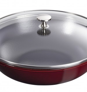 Вок со стеклянной крышкой, гранат, 30 см, 4,4 л 