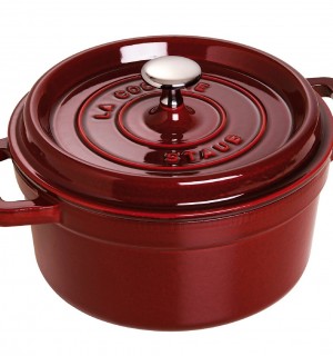 Кокот круглый, 24 см, 3,8 л, гранатовый 