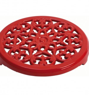 Подставка под горячее чугунная, 23 см, вишневая 