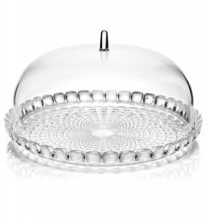 Блюдо сервировочное с крышкой tiffany, D30 см, прозрачное 