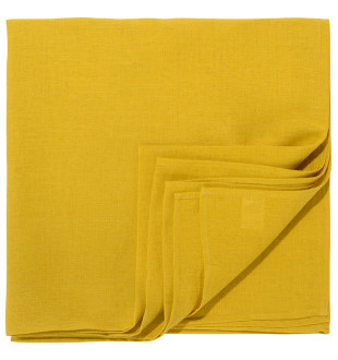 Скатерть из стираного льна горчичного цвета из коллекции essential, 150х250 см 