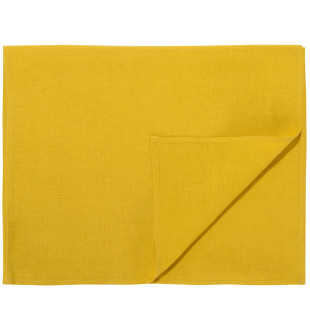 Дорожка на стол из стираного льна горчичного цвета из коллекции essential, 45х150 см 