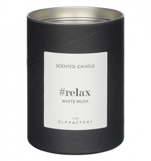 Свеча ароматическая the olphactory, relax black, white musk (новая), 40 ч 