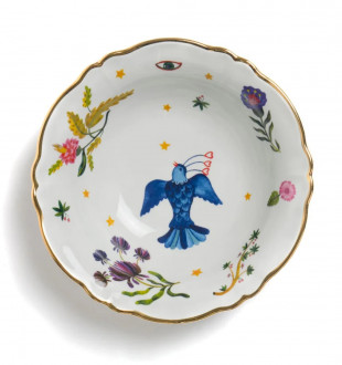 Салатник FLORAL 26 см птицей и цветами  La Tavola Scomposta 