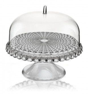 Блюдо для торта с крышкой tiffany, D30 см, серое 