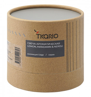 Свеча ароматическая с деревянным фитилём lemon, mandarin & neroli из коллекции edge, серый, 60 ч 