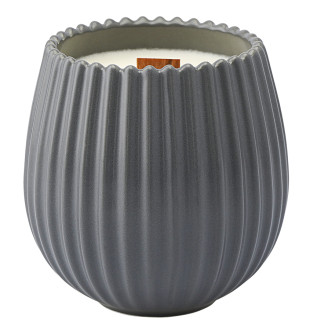 Свеча ароматическая с деревянным фитилём nutmeg, leather & vanilla из коллекции edge, серый, 60 ч 