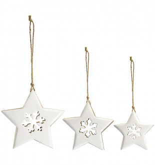 Набор елочных украшений winter stars из коллекции new year essential, 3 шт. 