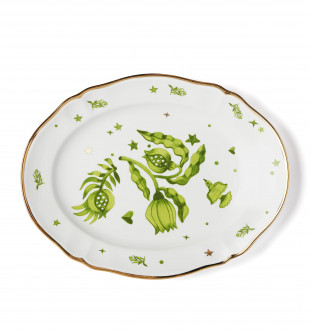 Блюдо овальное GREEN FLORAL 34 см, LA TAVOLA SCOMPOSTA 
