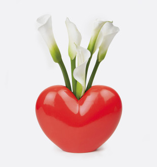 Ваза для цветов love, 15,5 см, красная 