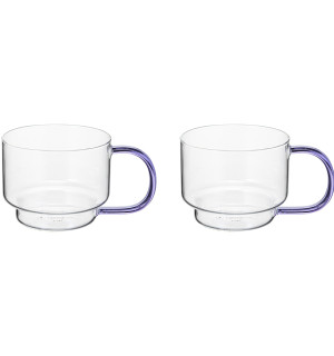 Набор кружек orb, 400 мл, прозрачные/фиолетовые, 2 шт. 
