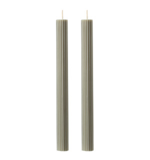 Набор из двух свечей цвета шалфея из коллекции edge, 24,5 см 