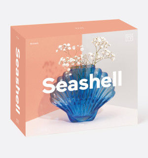 Ваза для цветов seashell, 18,5 см, голубая 