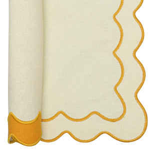 Салфетка под приборы с контрастным кантом горчичного цвета из коллекции trendy ruffles, 35х45 см 